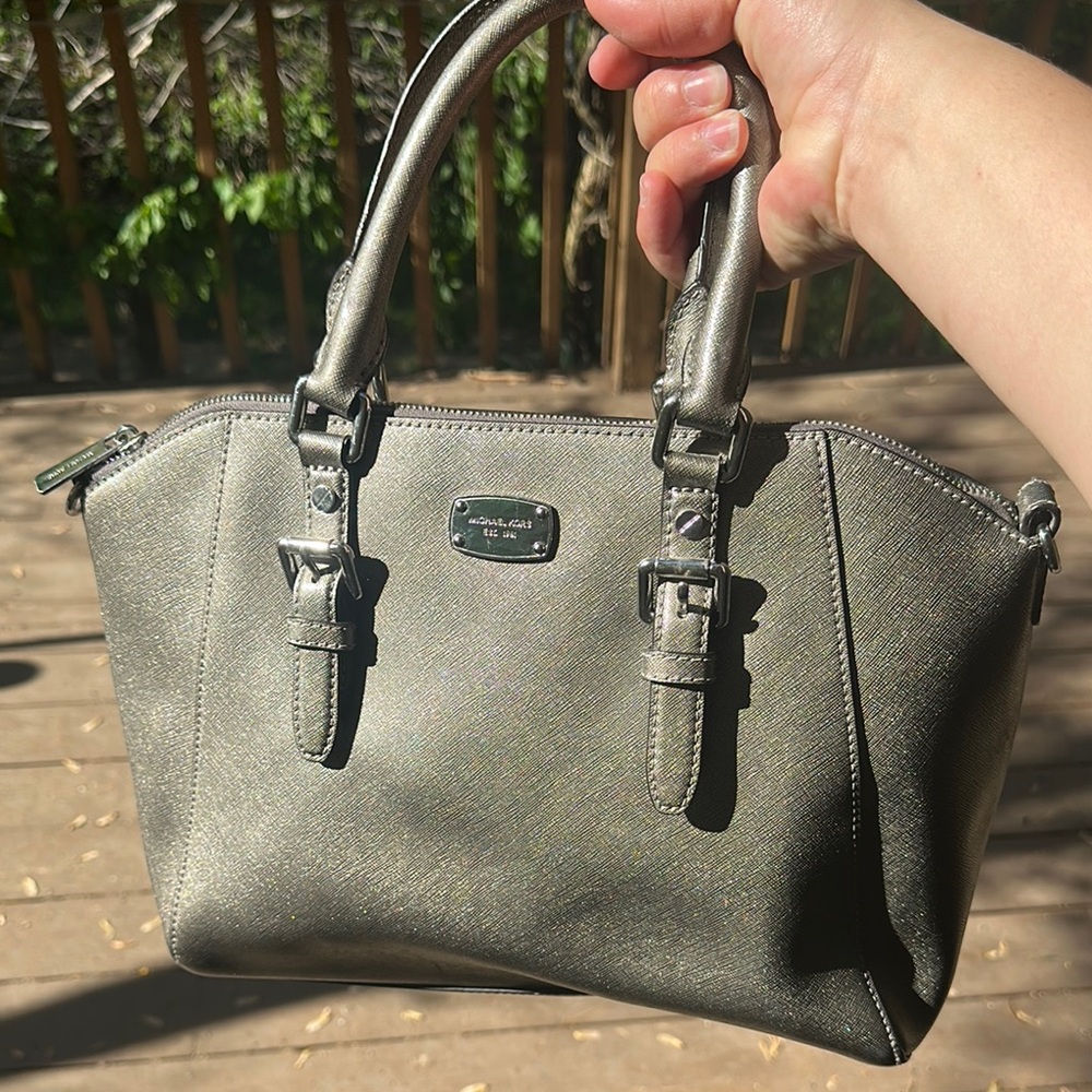 Ciara Large Saffiano Leather Satchel metallic - Picture 3 of 11